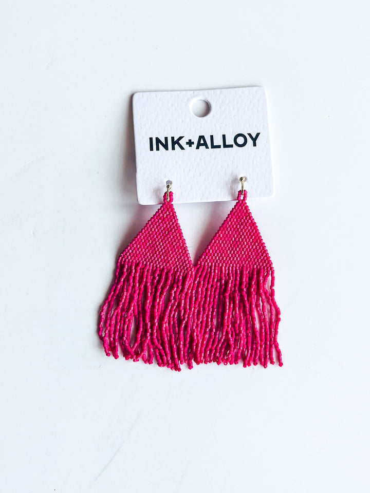 Lexie Solid Beaded Fringe Earring