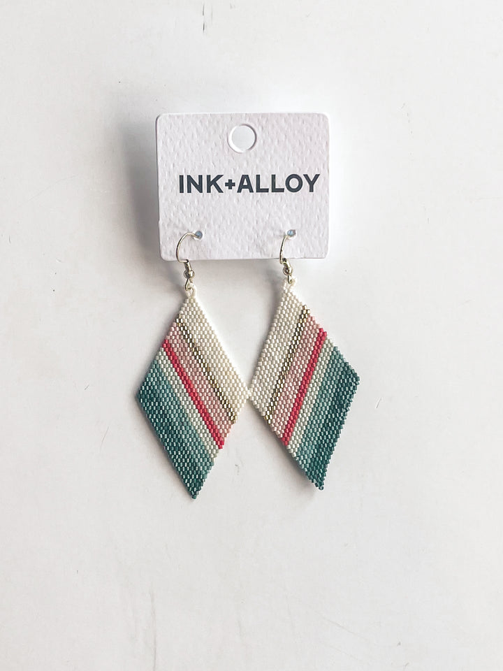 Frida Angled Stripe Beaded Earring