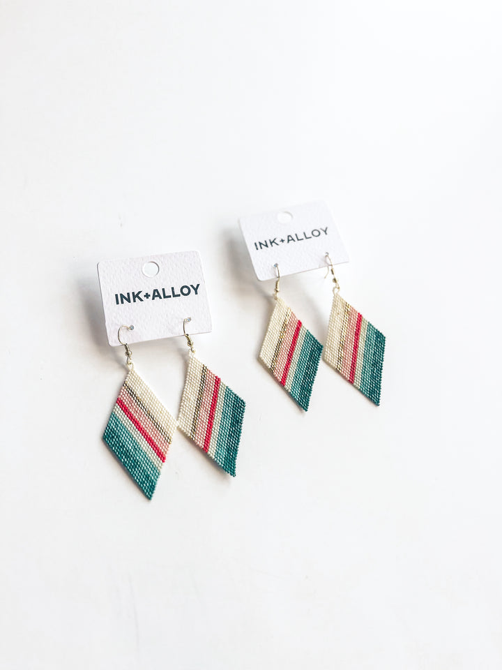 Frida Angled Stripe Beaded Earring