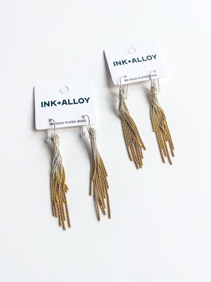 Ivy 18K Mixed Metal Tassel Earring