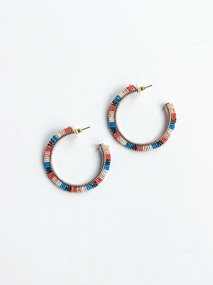 Nora Beaded Hoop Earring - Ink + Alloy