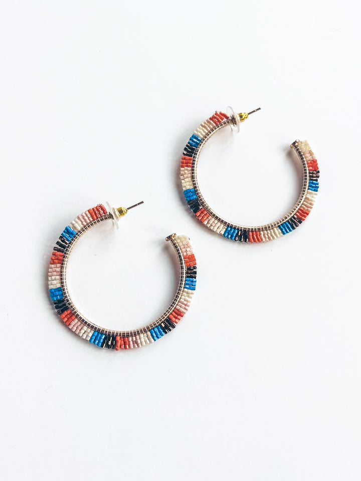 Nora Beaded Hoop Earring - Ink + Alloy