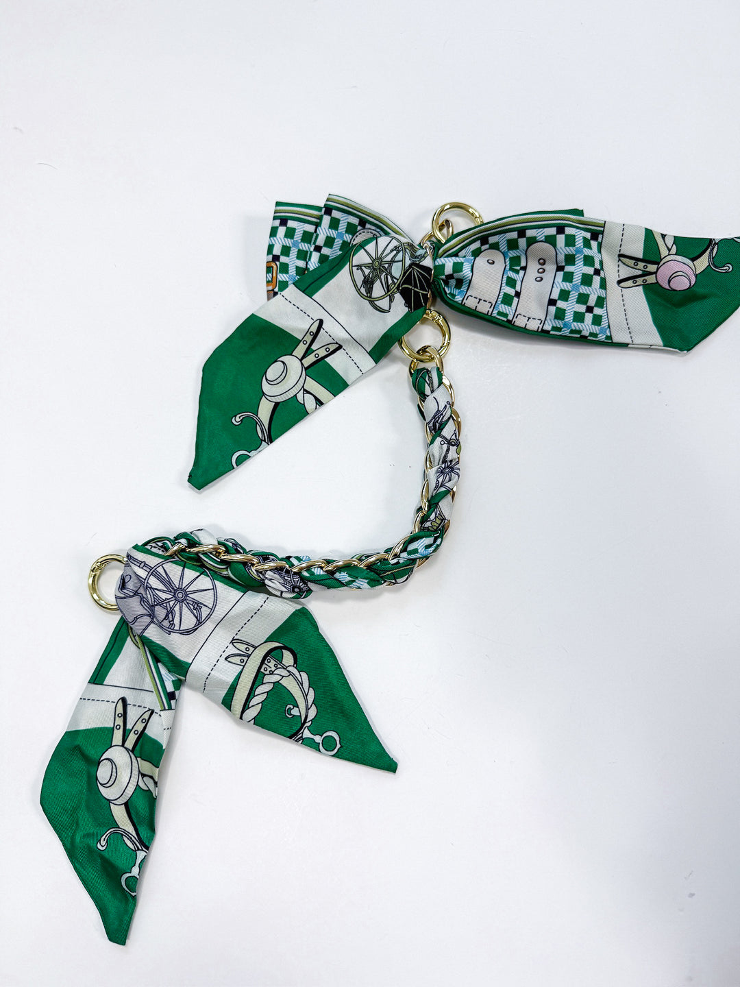 Braided Scarf Bag Charm with Bow