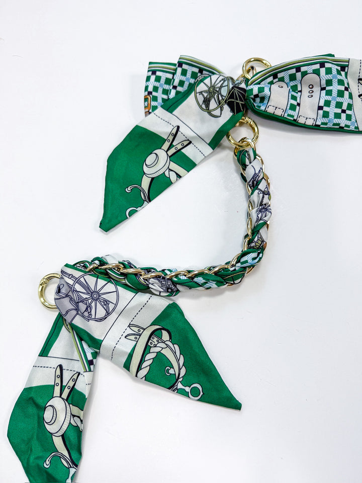 Braided Scarf Bag Charm with Bow