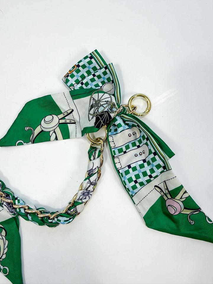 Braided Scarf Bag Charm with Bow