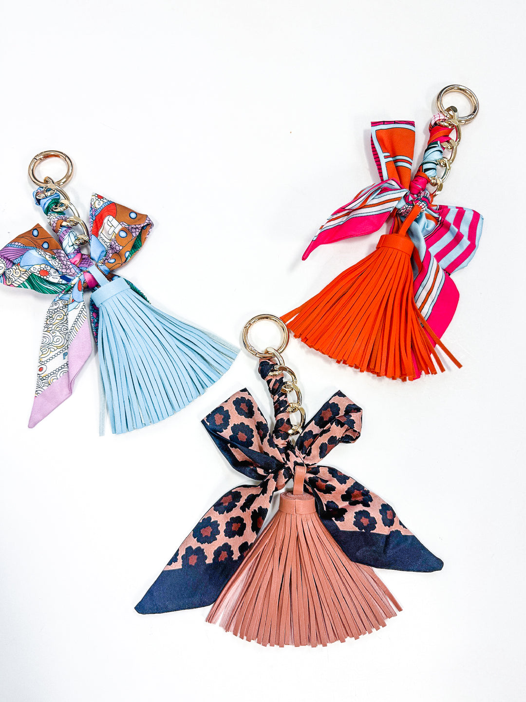 Scarf Keychain Bag Charm with Tassel