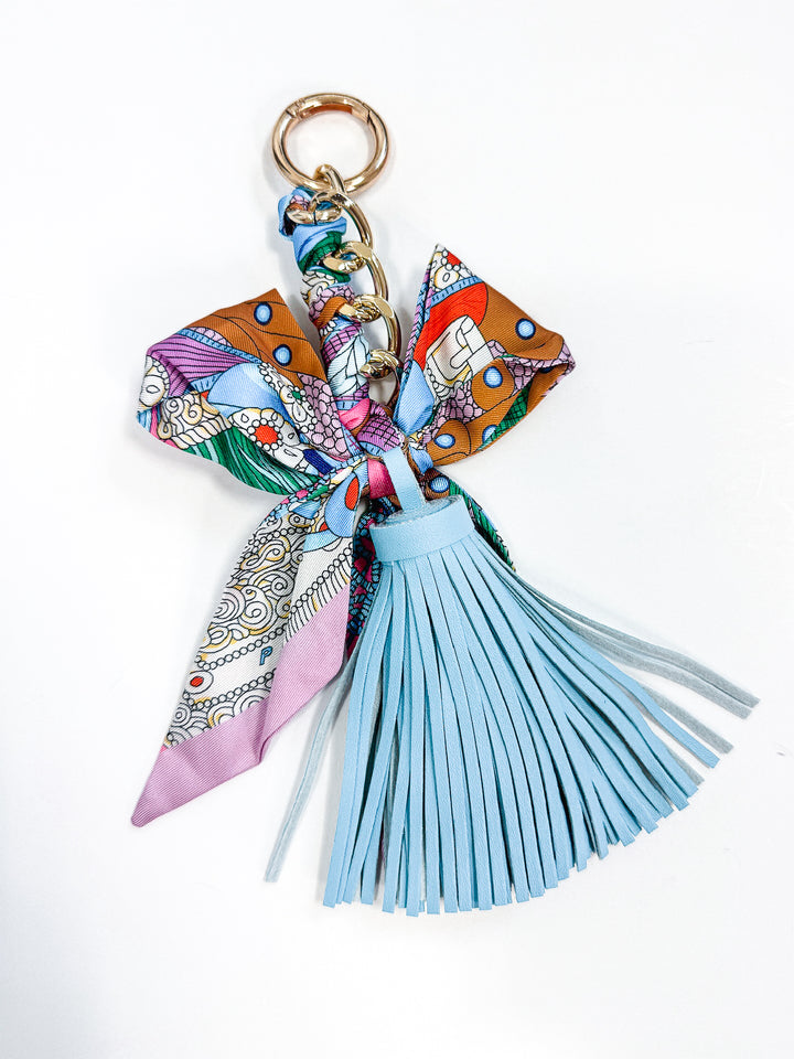 Scarf Keychain Bag Charm with Tassel