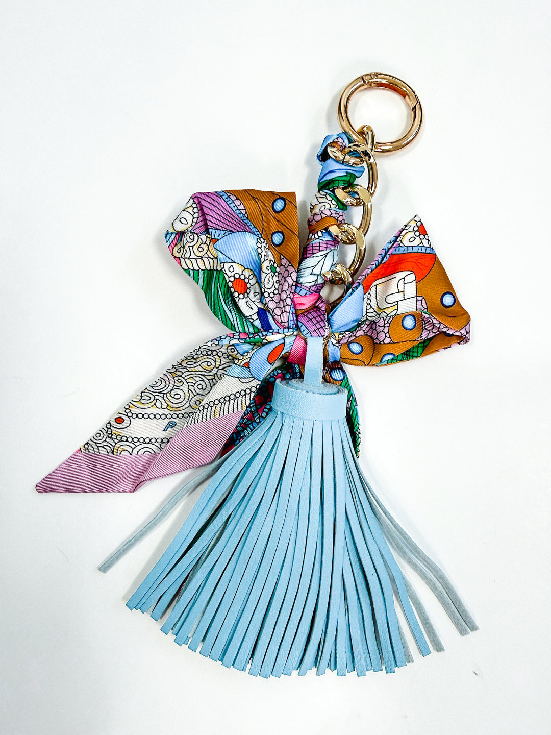 Scarf Keychain Bag Charm with Tassel
