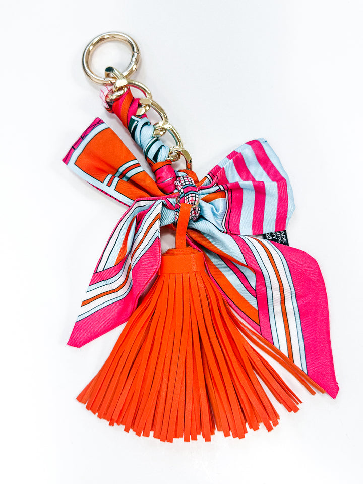 Scarf Keychain Bag Charm with Tassel