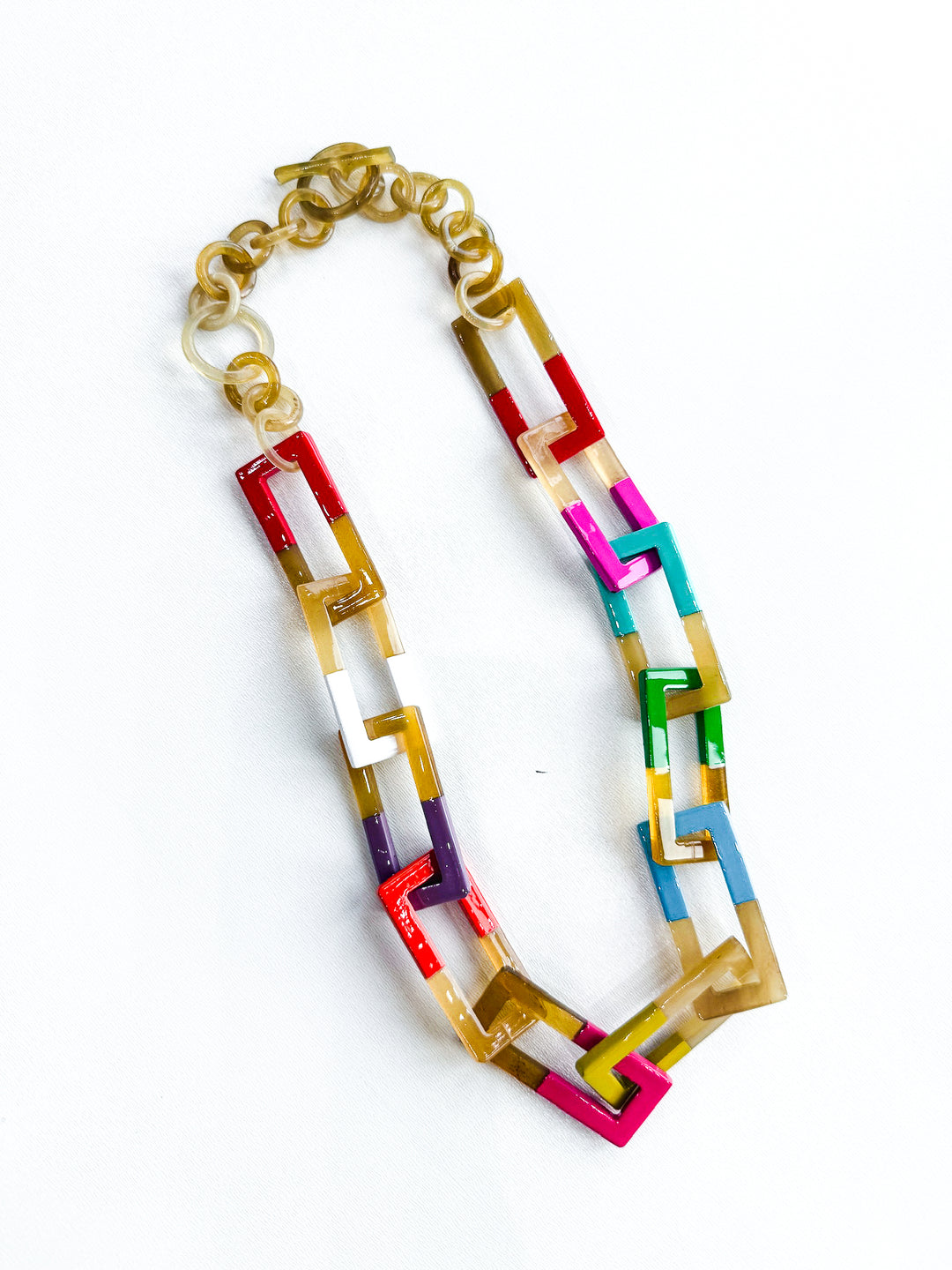 Natural Horn Neutral & Bright Olivia Necklace