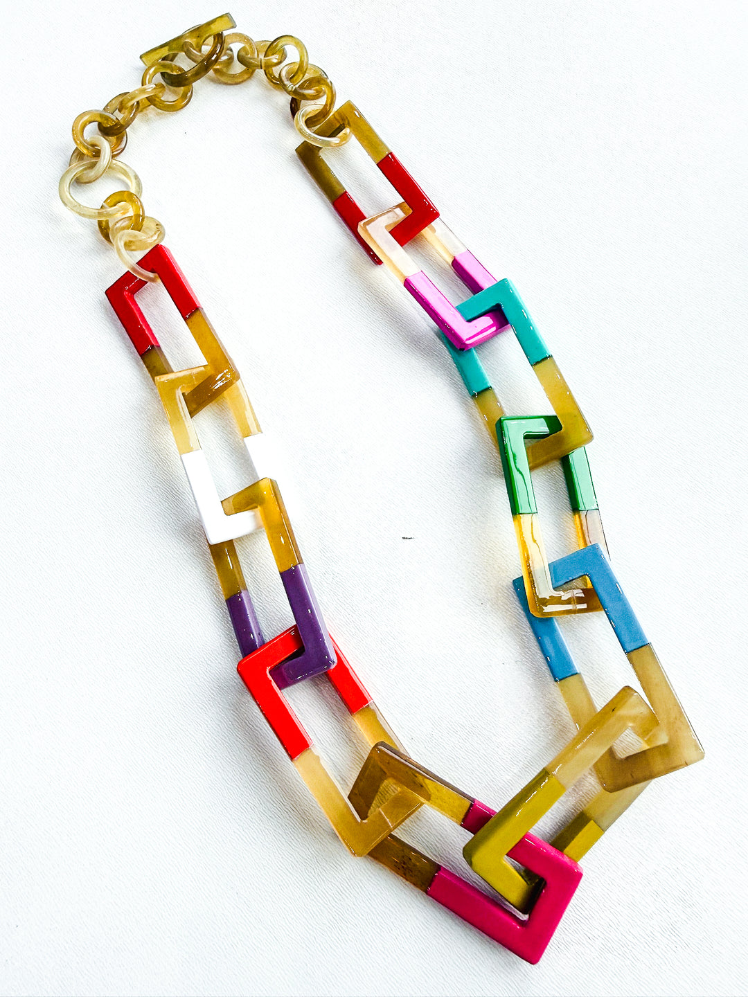 Natural Horn Neutral & Bright Olivia Necklace