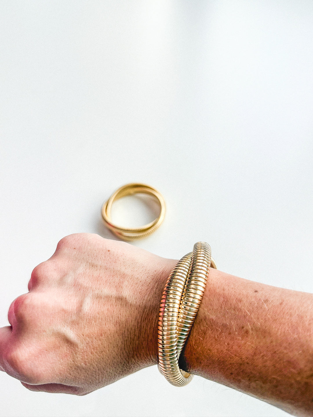 Textured Link Crossover Bracelet