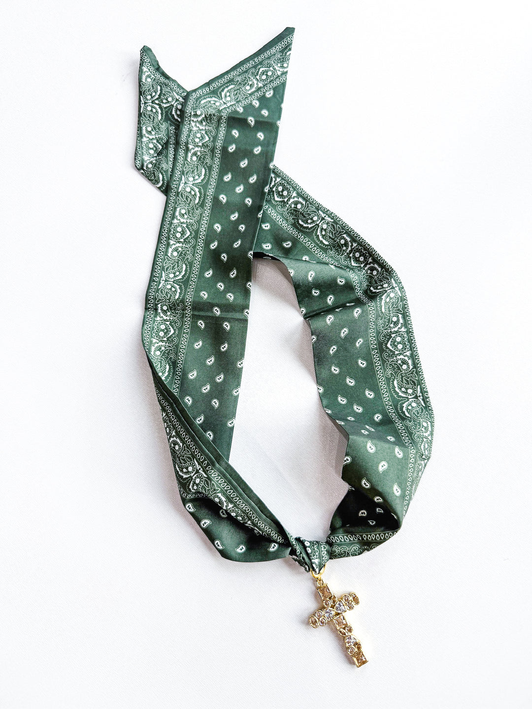 Fab & Faithful Scarf Necklace with Rhinestone Cross