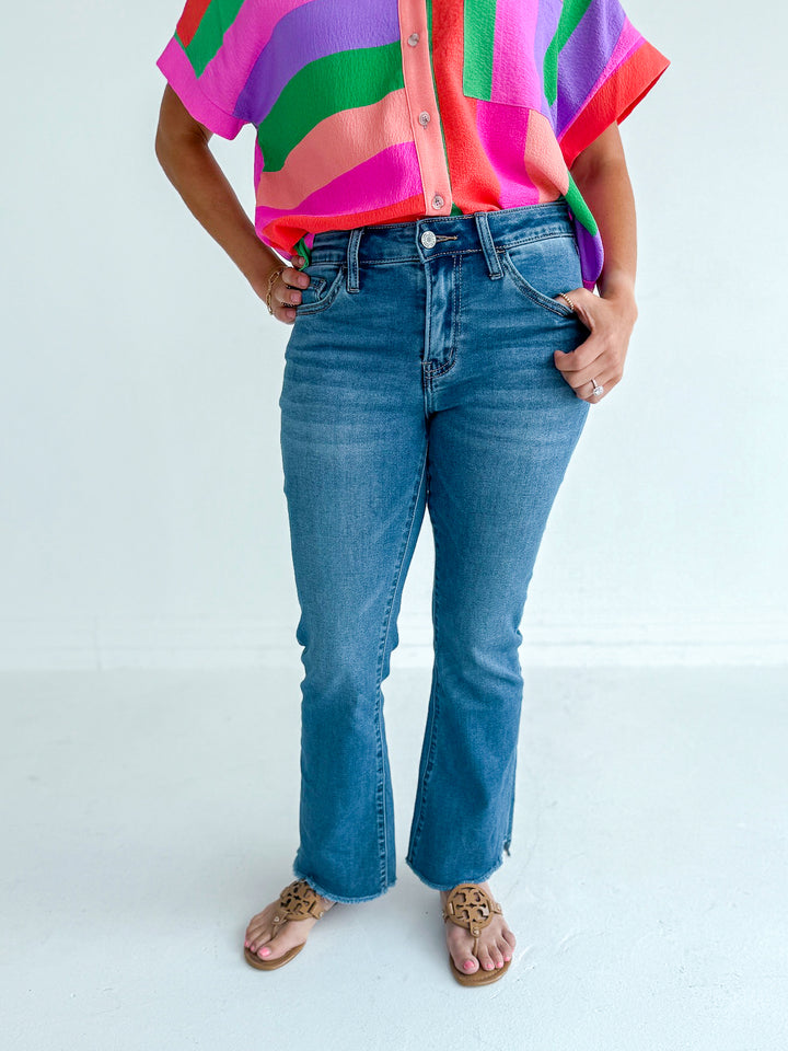 Vervet Mid Rise Super Soft Crop Flare