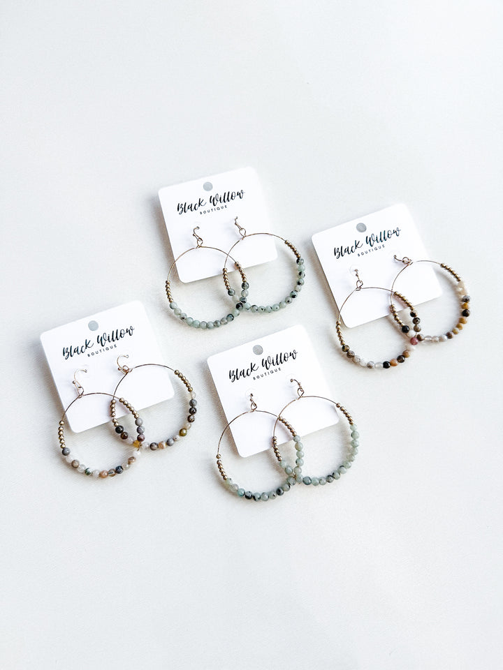 Seeing Circles Stone Bead Earring