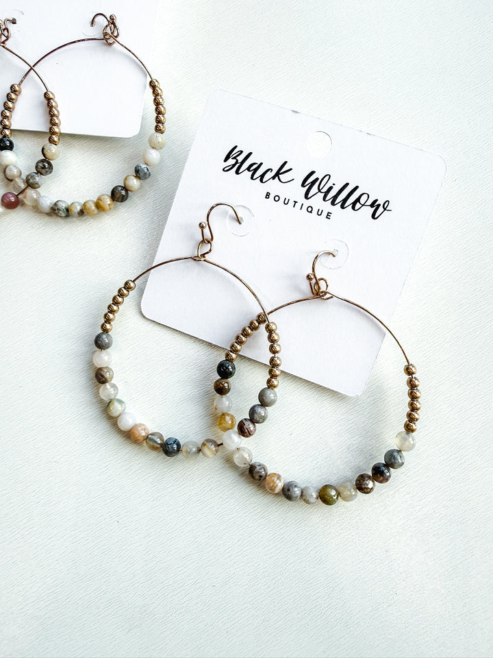 Seeing Circles Stone Bead Earring