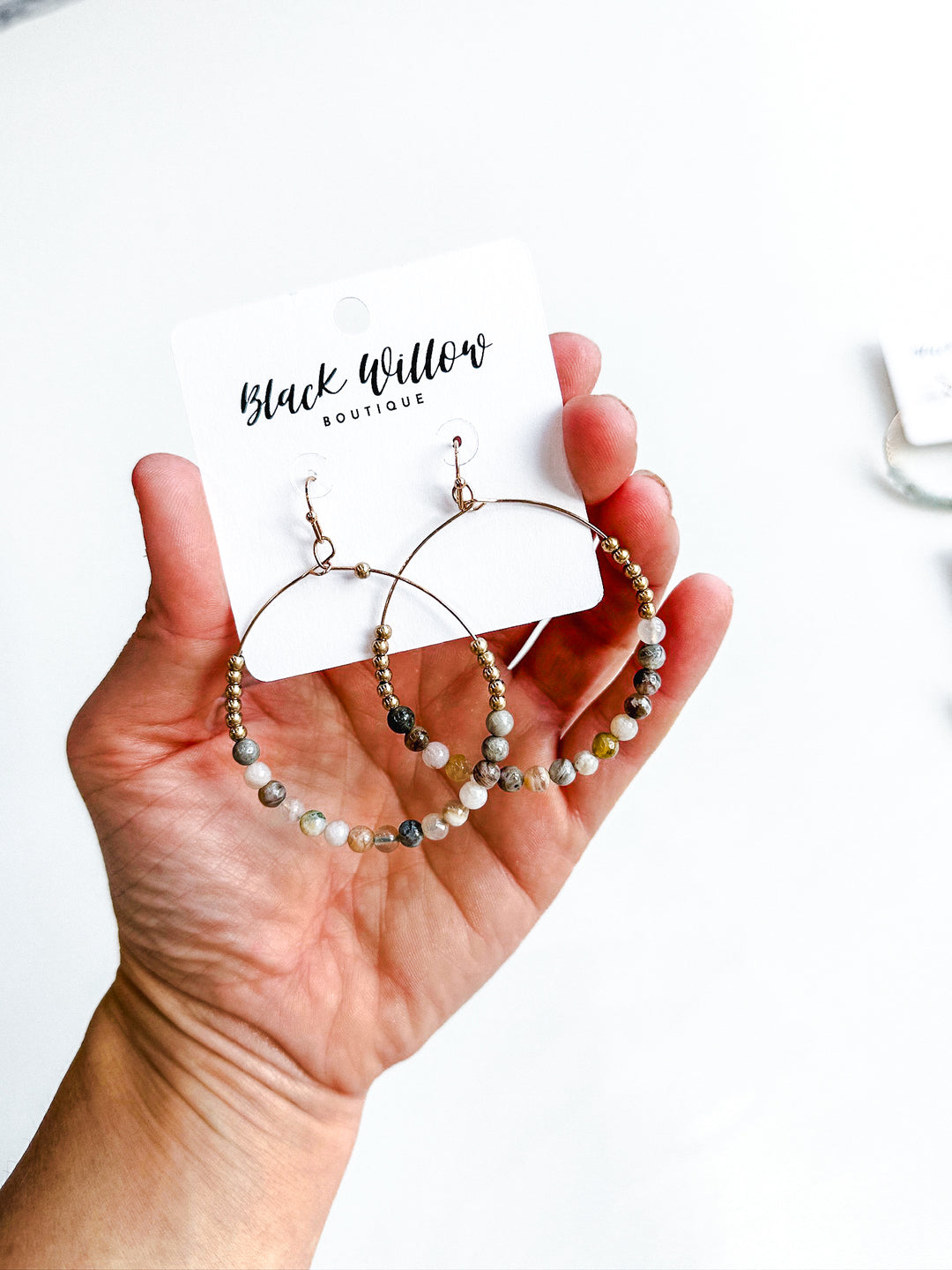 Seeing Circles Stone Bead Earring