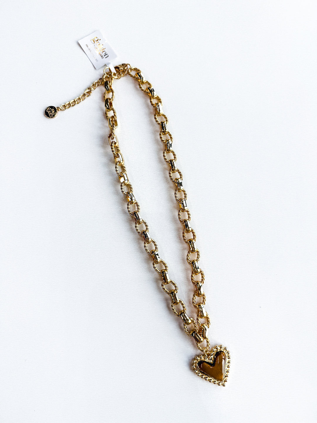 18K Gold Plated Chain Necklace with Tortoise Heart
