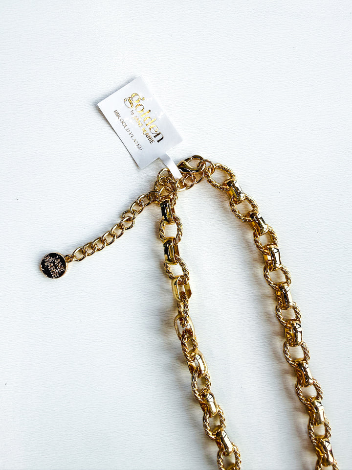 18K Gold Plated Chain Necklace with Tortoise Heart
