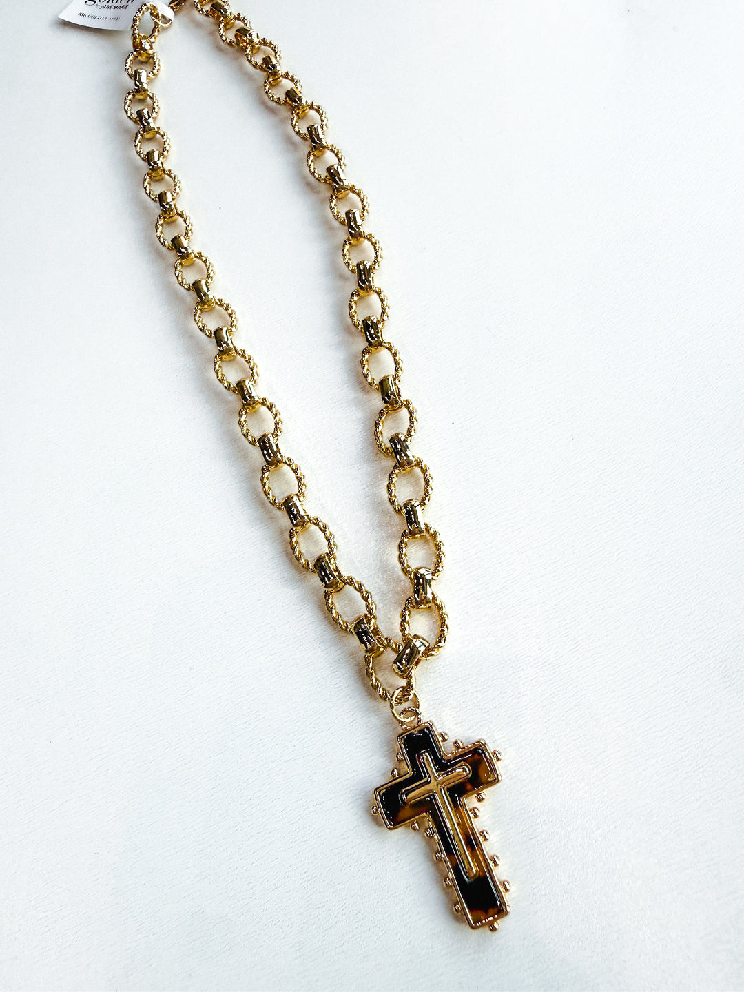18K Gold Plated Chain Bracelet with Gold Cross