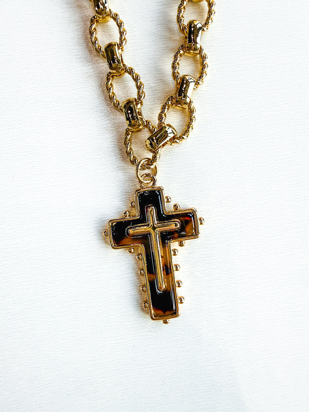 18K Gold Plated Chain Bracelet with Gold Cross
