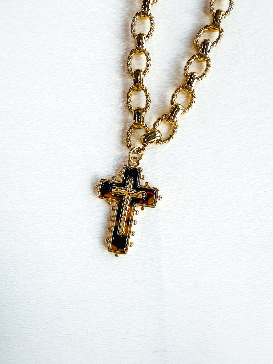 18K Gold Plated Chain Bracelet with Gold Cross