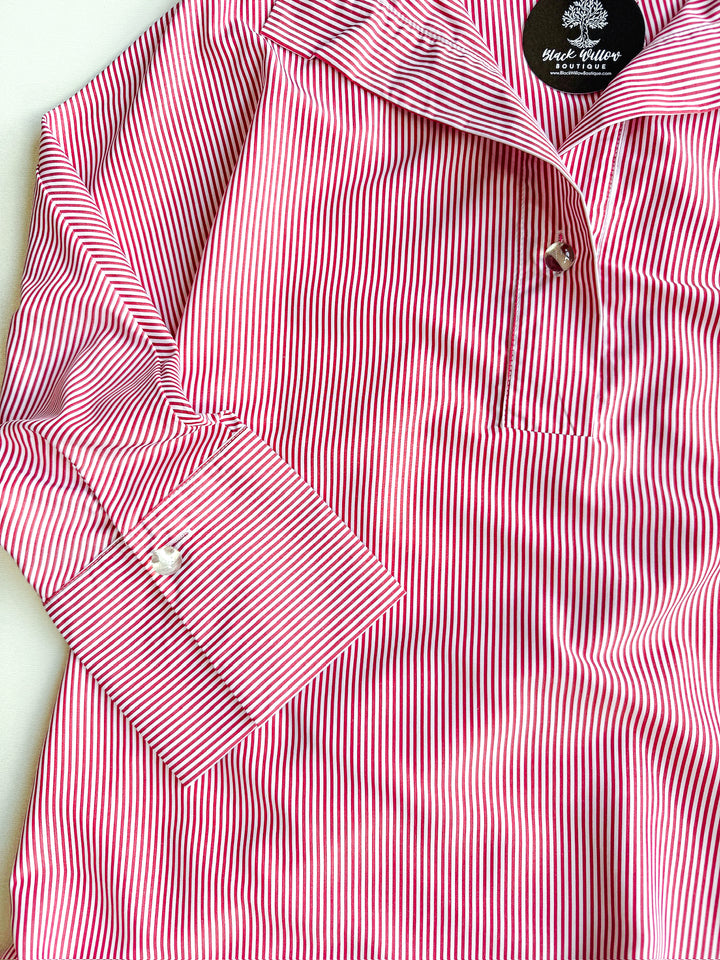 Seeing Stripes Blouse with Detail Button