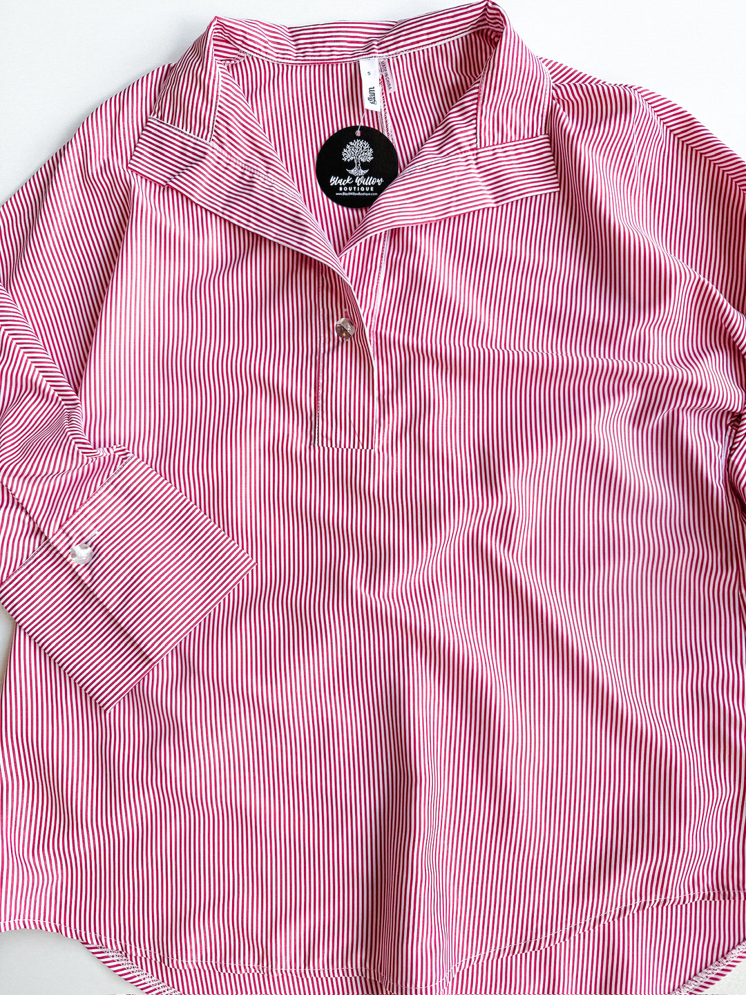Seeing Stripes Blouse with Detail Button