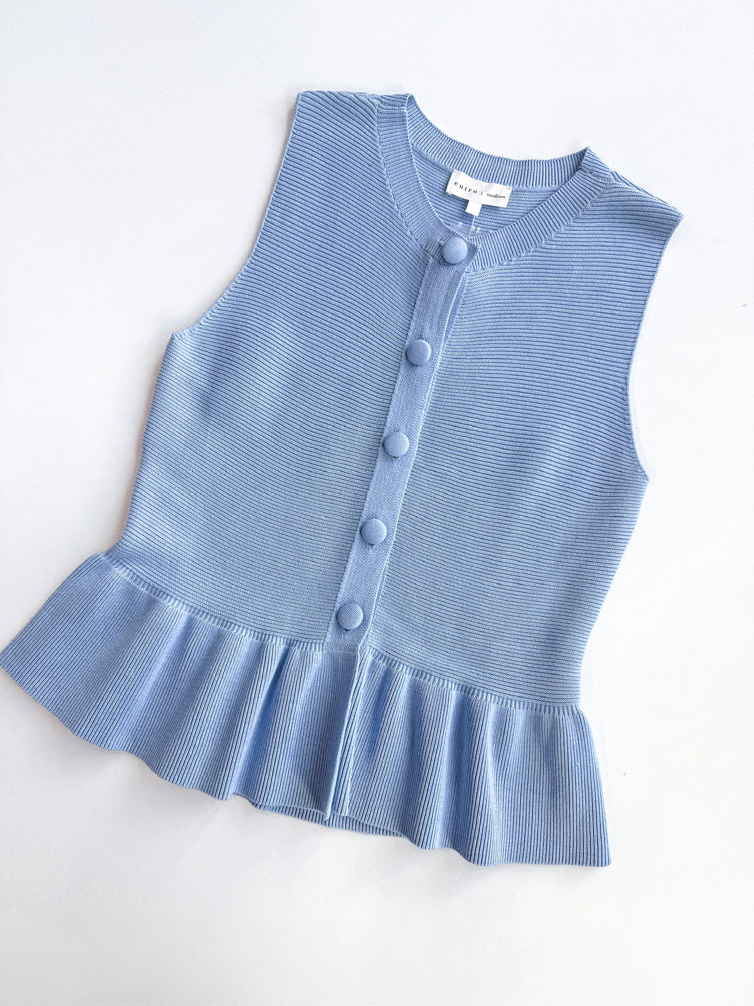 Button Front Peplum Sweater