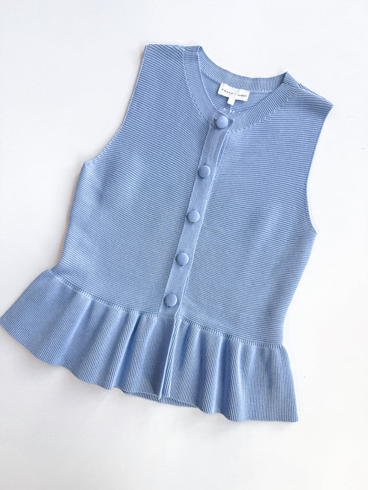 Button Front Peplum Sweater