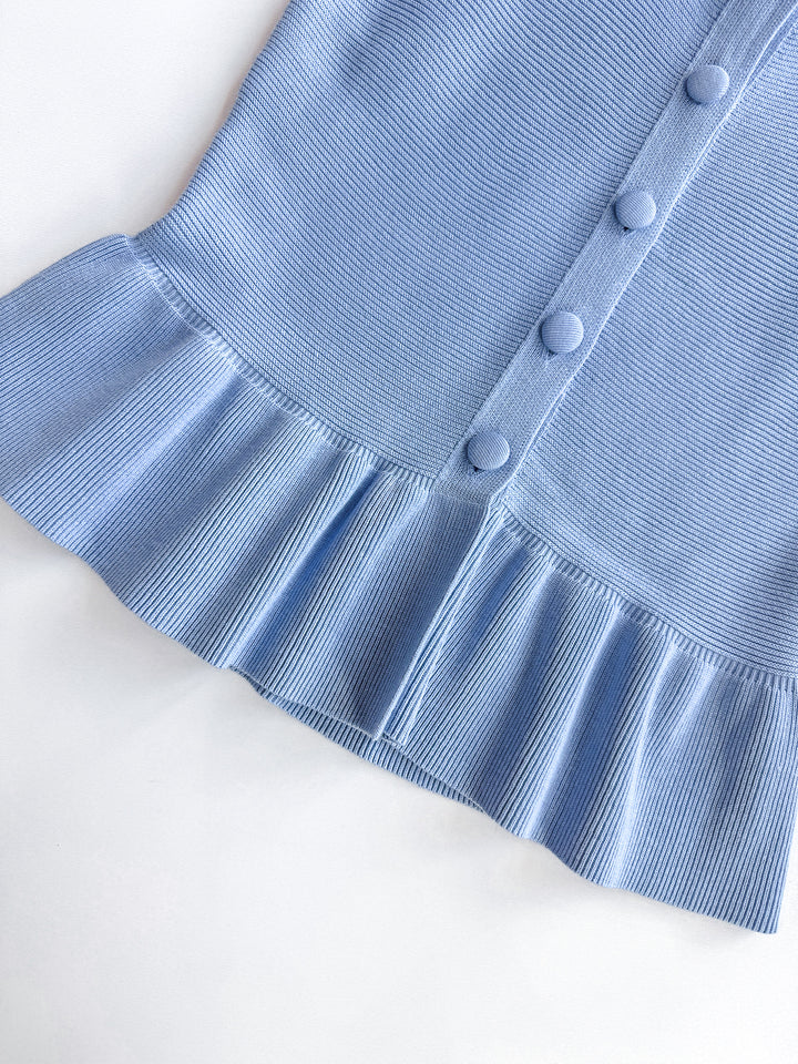 Button Front Peplum Sweater