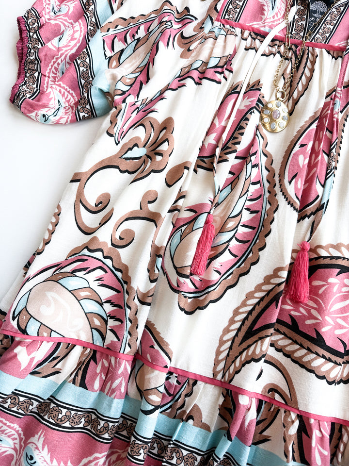 Better with Boots Paisley Dress with Tassels