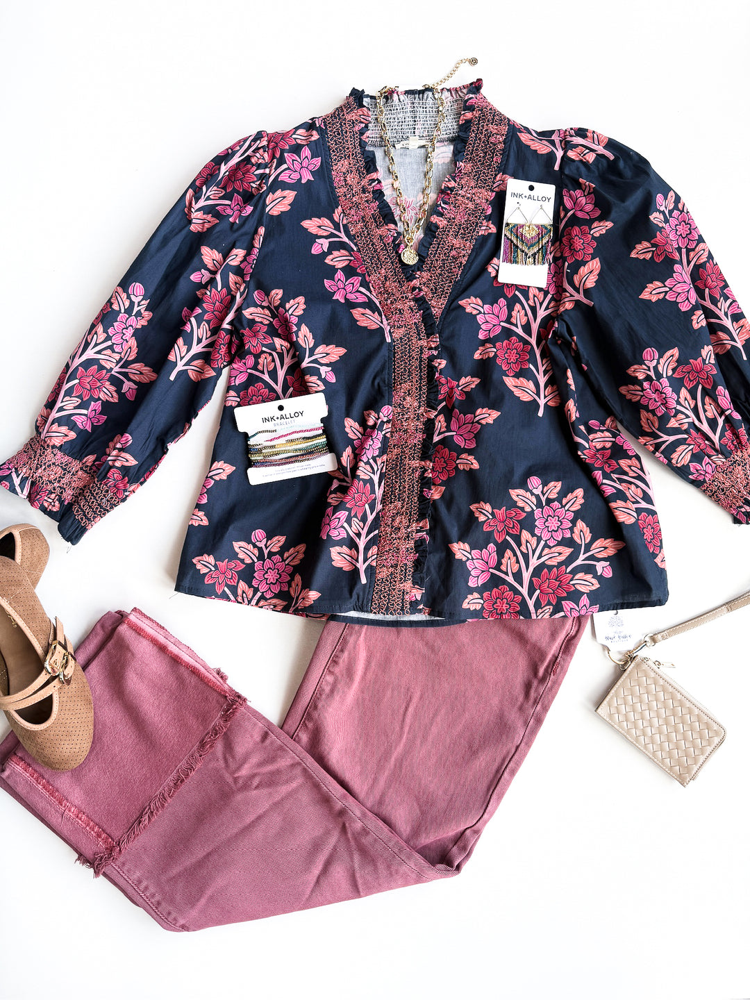 Orchard Floral Front Pleat Blouse