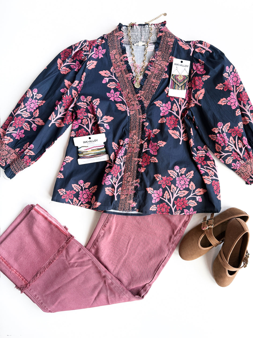 Orchard Floral Front Pleat Blouse