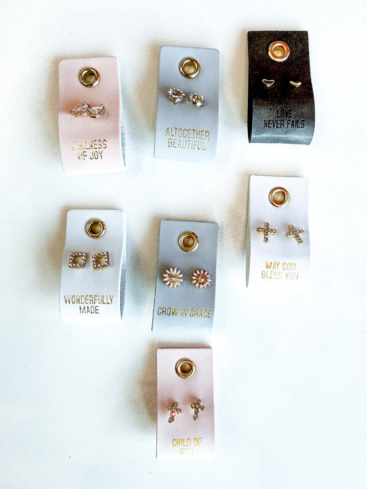 Leather Tag Earrings
