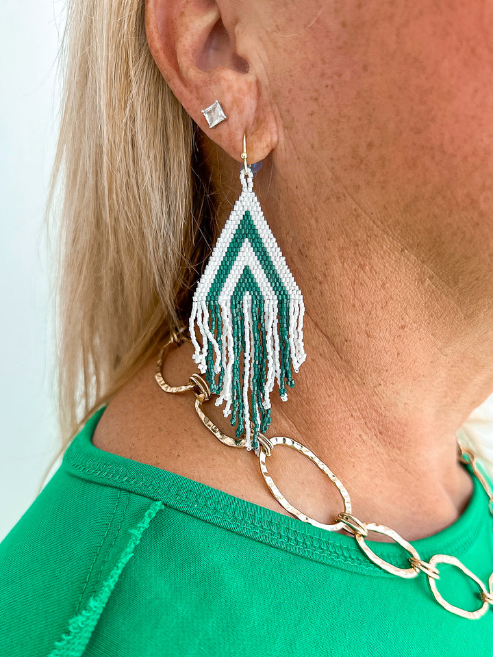 Haley Stripe Haley Earring with Fringe - Ink + Alloy