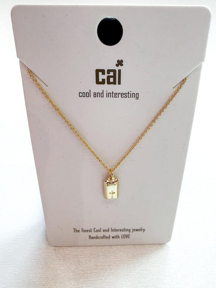 Tag Cross Necklace