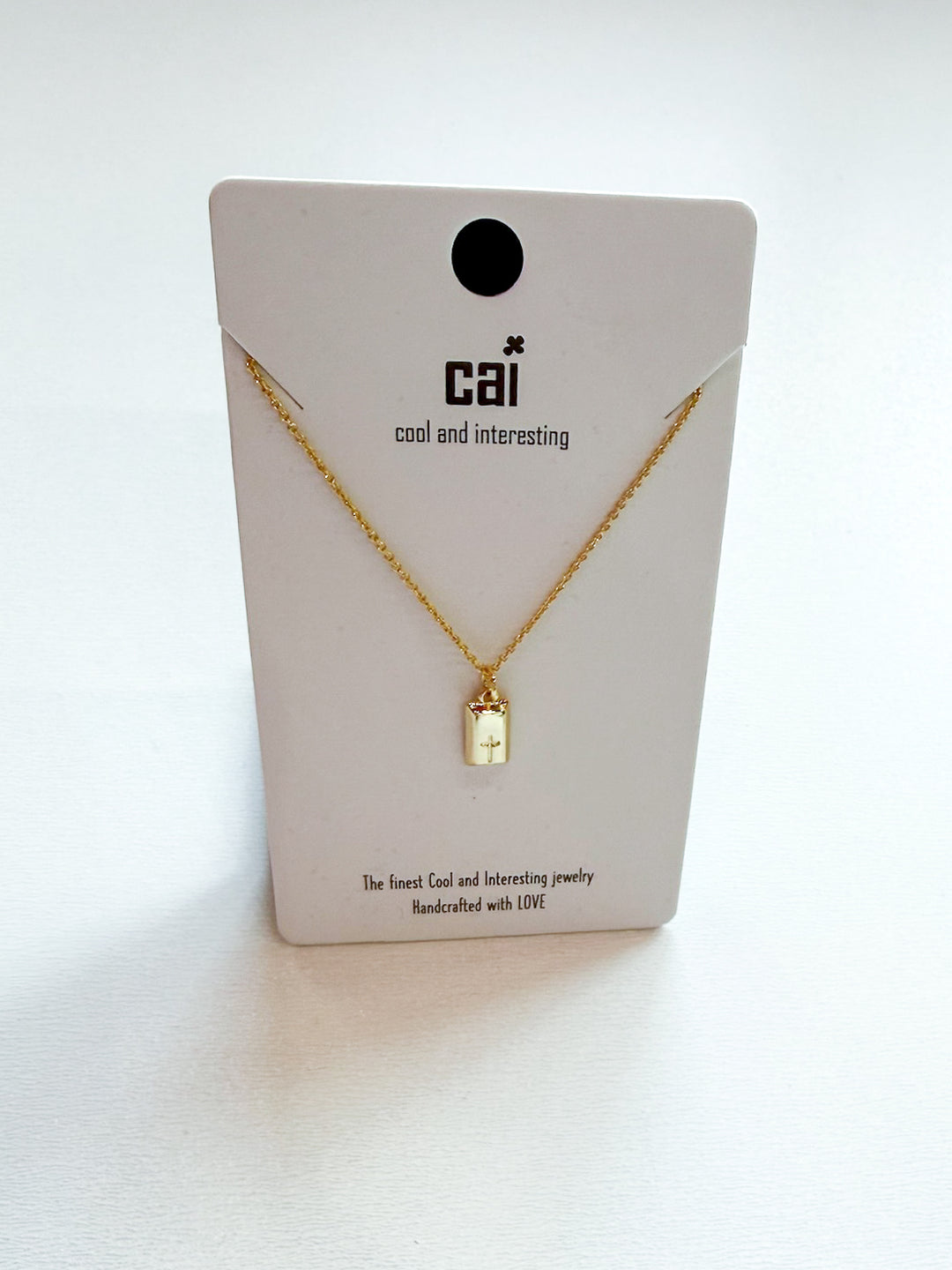 Tag Cross Necklace