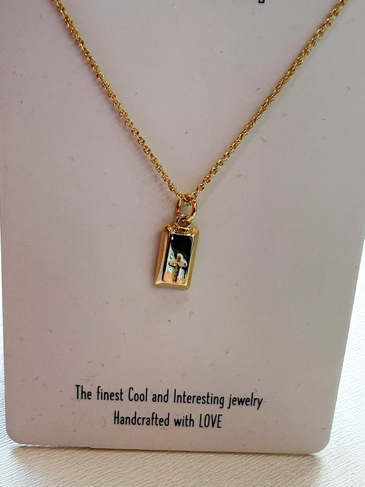 Tag Cross Necklace