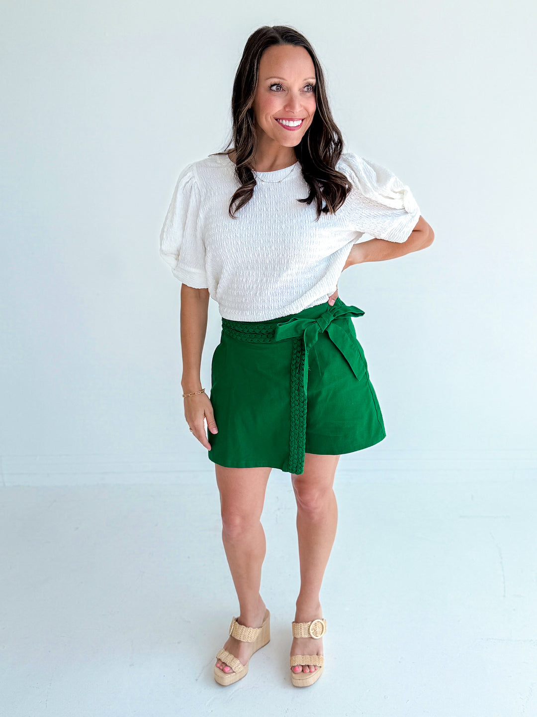 Doubled Braided Bow Skort