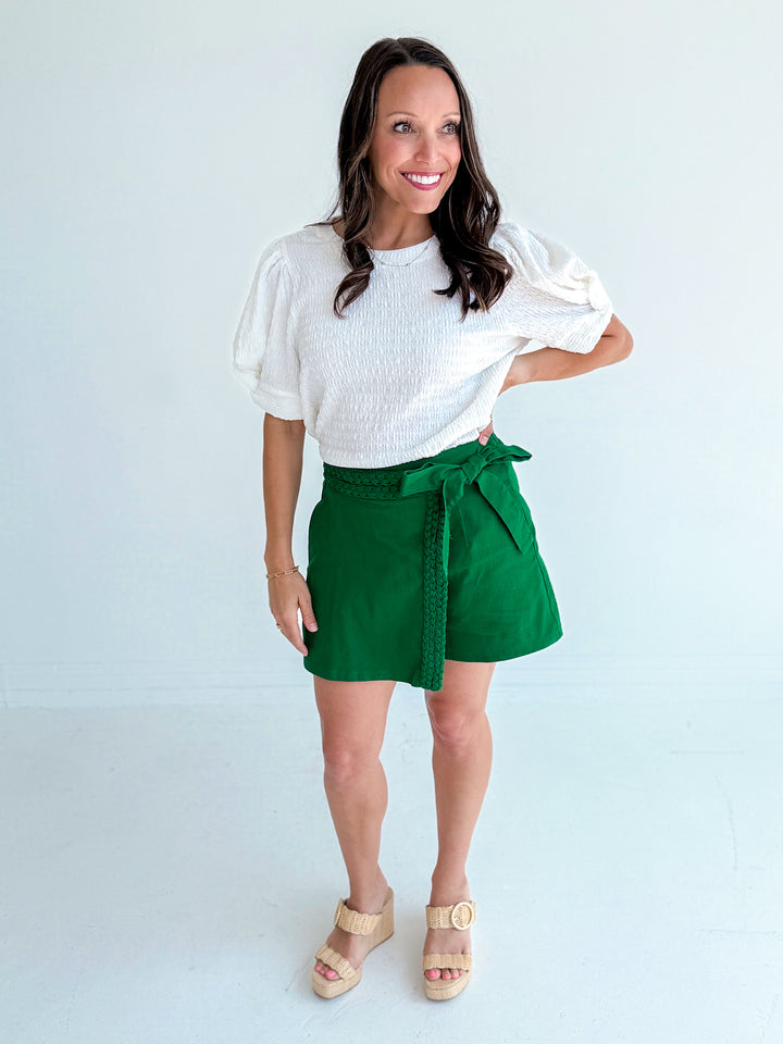 Doubled Braided Bow Skort