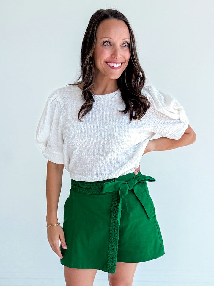 Doubled Braided Bow Skort