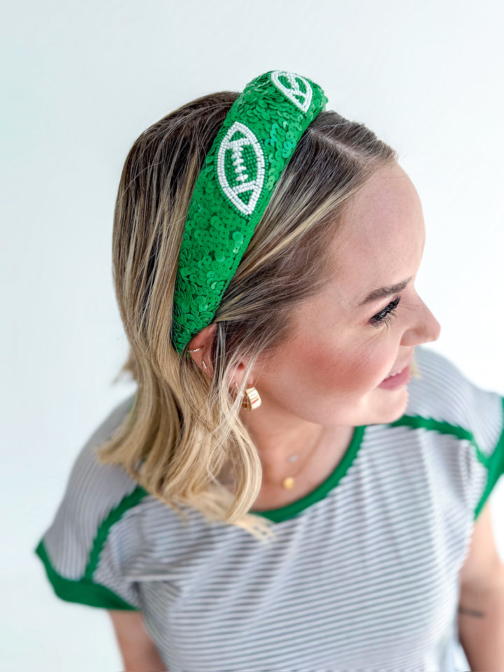 Prosper Green Football Headband