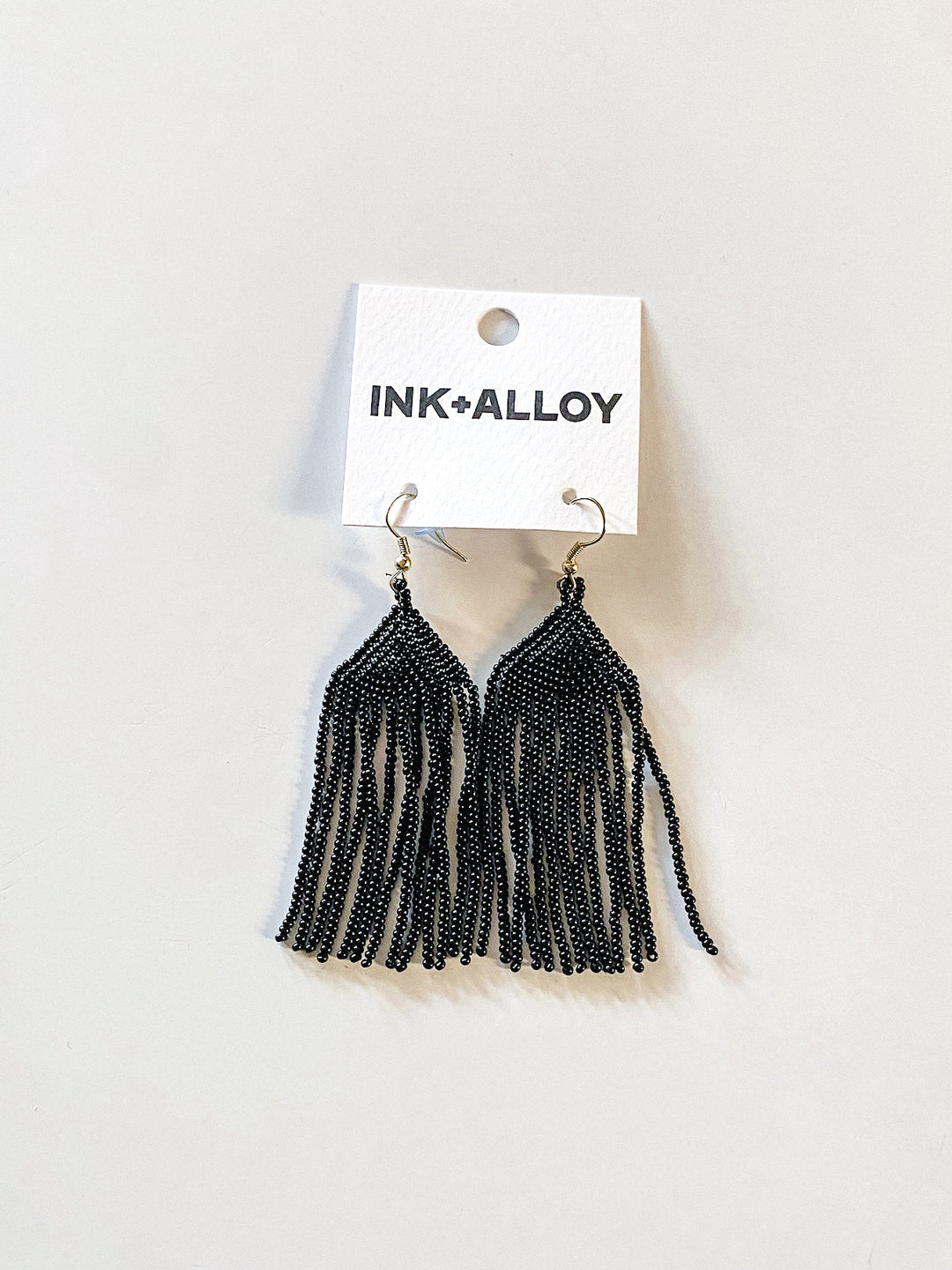 Michele Solid Beaded Fringe Earring