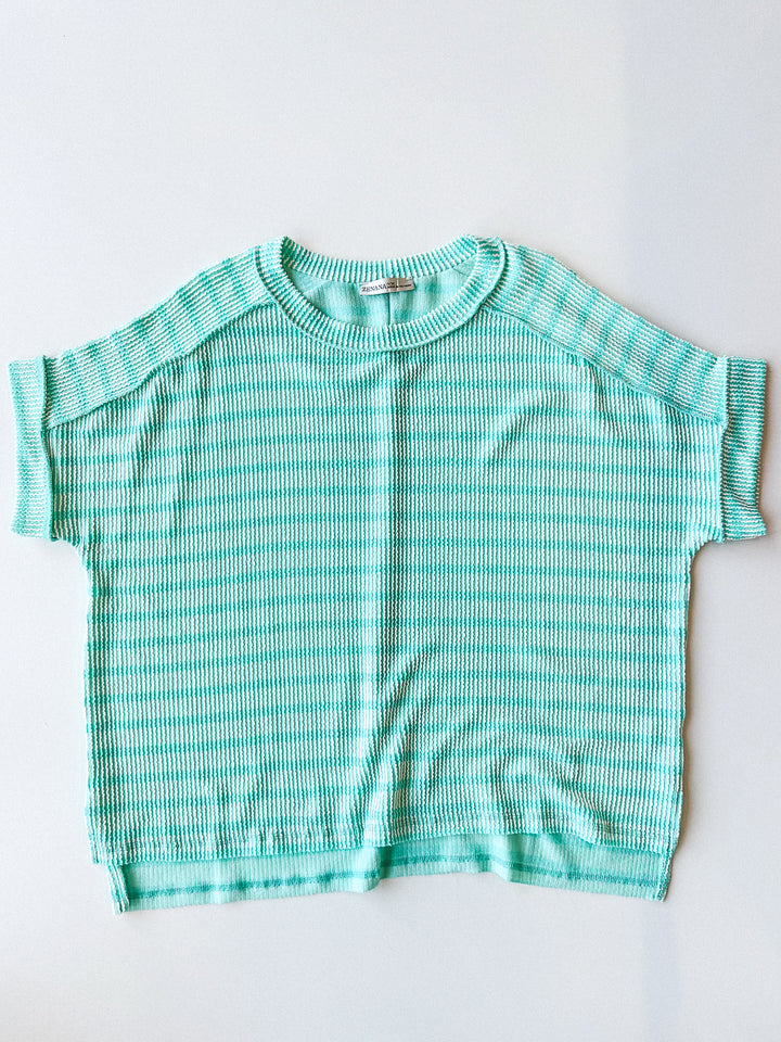 Daily Delight Striped Ribbed Tee