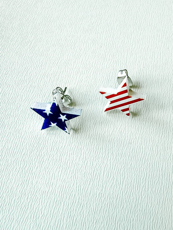 Flag Star Stud Earrings