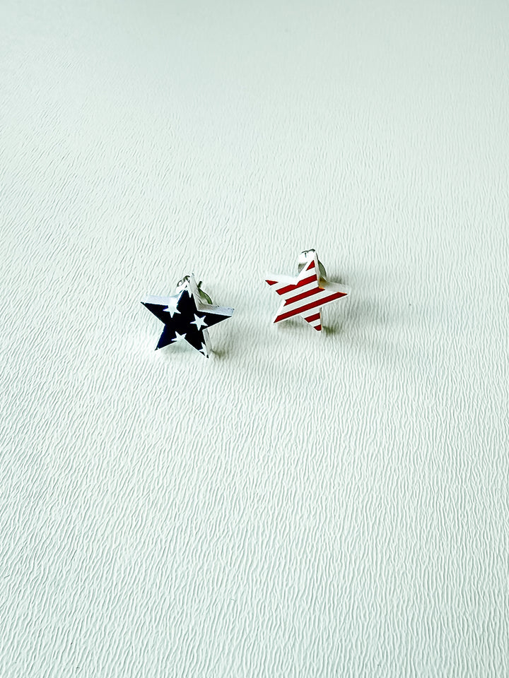 Flag Star Stud Earrings