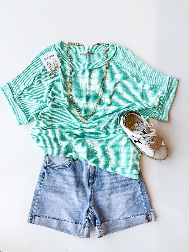 Daily Delight Striped Ribbed Tee