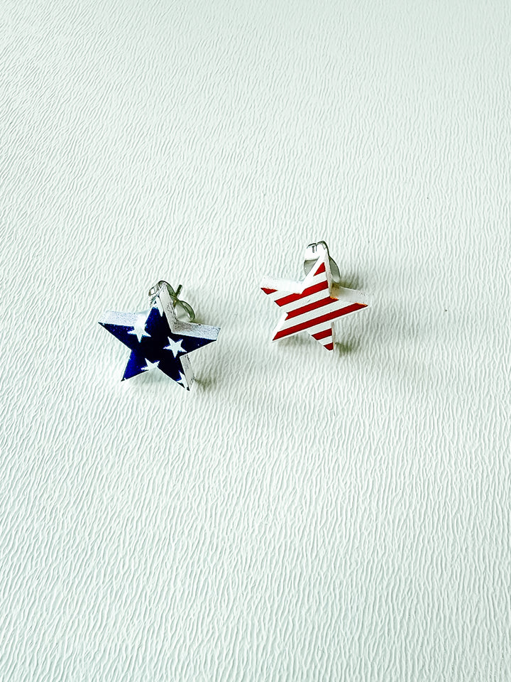 Flag Star Stud Earrings