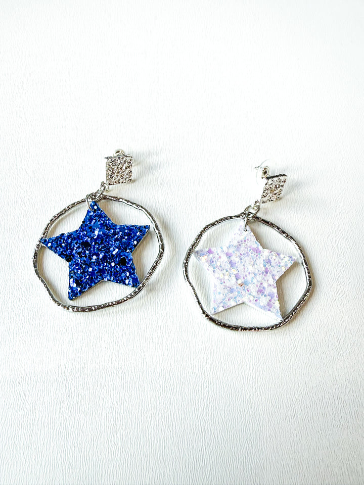 Glitter Star Statement Earrings